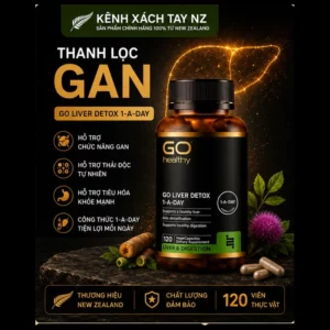 GO Healthy GO Liver Detox 1-A-Day (120 viên) – Giải Pháp Thải Độc Gan Tiện Lợi, Phục Hồi Chức Năng Gan Toàn Diện