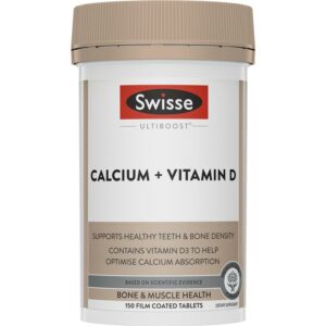 Swisse Ultiboost Calcium + Vitamin D3 150 Viên – Bổ sung Canxi và Vitamin D3 hỗ trợ xương chắc khỏe