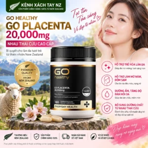 Viên uống nhau thai cừu GO PLACENTA 20,000mg, làm đẹp da, trị nám, xóa nhăn, tăng đàn hồi da (180v)