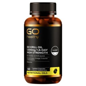 GO Healthy Krill Oil 1,500mg 1-A-Day High Strength 60 viên – Hỗ trợ tim mạch, não bộ và sức khỏe toàn diện