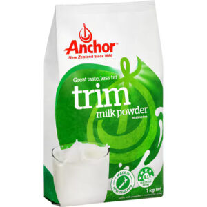 Anchor Trim Milk Powder 1kg – Sữa bột tách béo New Zealand giàu canxi & protein