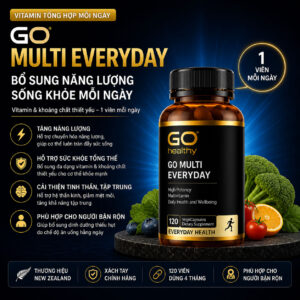 Vitamin tổng hợp tăng năng lượng & sức khỏe mỗi ngày GO Healthy Multi Everyday 120v