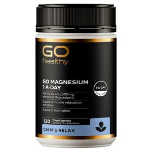 GO Healthy Magnesium 1-A-Day 500mg 120 viên – Hỗ trợ thư giãn, giảm căng cơ và ngủ ngon
