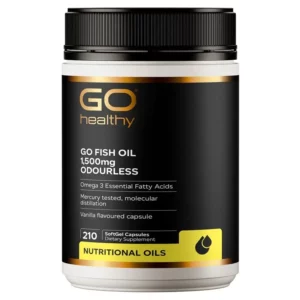 Viên uống dầu cá không mùi GO Healthy Fish Oil 1500 Compact Odourless 210 viên