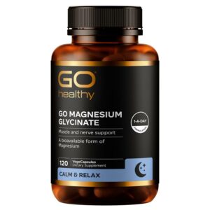 GO Healthy Magnesium Glycinate (120 viên) – Magiê Hữu Cơ Hấp Thụ Cao, Giảm Căng Thẳng, Thư Giãn Cơ & Hỗ Trợ Giấc Ngủ Ngon